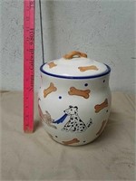 Stonelitt dog treat ceramic dish with lid