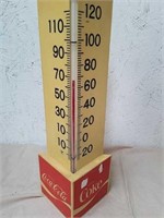 Vintage hard plastic Coca-Cola thermometer 15"