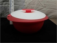 Tupperware container with strainer insert