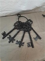 set of heavy cast iron decorative keys