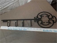 Decorative metal key holder with four hooks