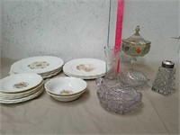 Group of collectible glassware and dishes