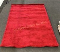 Unique Loom Solid Frieze Collection Red Rug 5x7