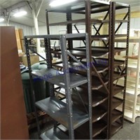 3 metal shelves