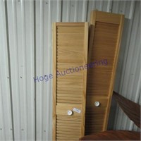 Wood shutter looking folding doors