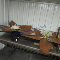 2 celing fans- leaf shape blades