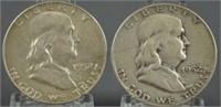 1952-D 1952-S Franklin Half Dollars