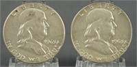 1963-P 1963-D Franklin Half Dollars