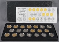 2008 Fifty State Quarters Gold and Platinum Set
