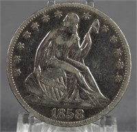 1858-O Seated Liberty Half Dollar