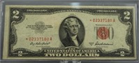 1953 Red Seal Star Note Two Dollar Bill