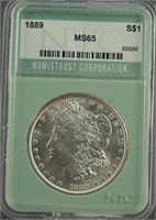 1889 Morgan Silver Dollar NTC MS65