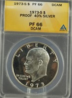 1973-S Eisenhower Proof Silver Dollar PF66 DCAM