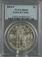 2004-P Lewis & Clark Comm. Silver Dollar PCGS MS69