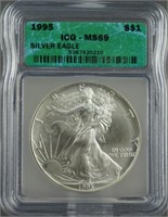 1995 American Silver Eagle ICG MS69