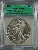 1997 American Silver Eagle ICG MS69