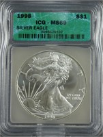 1998 American Silver Eagle ICG MS69