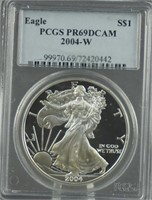2004-W Proof American Silver Eagle PCGS PR69 DCAM