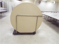 Ten 58" Round Collapsible Game Tables with Caddy