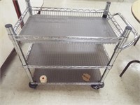 Metal Cart on Wheels with 3 Shelves