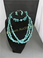 Turquoise Necklace, Bracelet & Earring Set