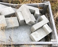 6 Grey Brick Corner Pieces & Misc Stone