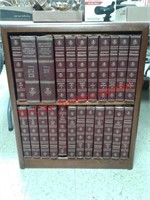 2 tier wooden Shelf with set of Britannica