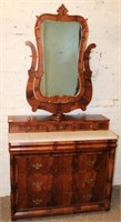 Antique Mahg. 7 drawer dresser with mirror and