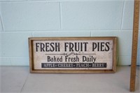 Wooden Fruit Pie's Sign 10 x 23.5