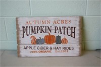 Wooden Pumpkin Sign 11.5 x 19