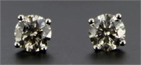 14kt White Gold Brilliant 1.02 ct Diamond Earrings