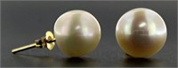 14kt Gold 8.6 mm Pearl Earrings