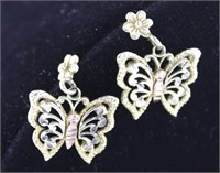 10kt Gold Butterfly Earrings