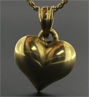 14kt Gold Heart Pendant w/ Necklace