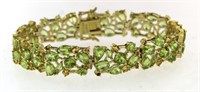 Fancy Cut 22.50 ct Green Peridot Designer Bracelet