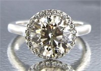 14kt Gold Brilliant 3.22 ct Diamond Solitaire Ring