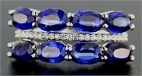 14kt Gold Natural 4.25 ct Sapphire & Diamond Ring