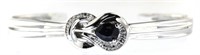 Genuine Sapphire & Diamond Accent Cuff Bracelet