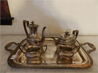 5 PC SILVER PLATE TEA SERVICE