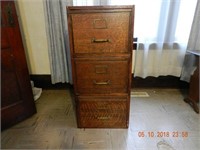 3 DRAWER WOOD FILE CABINET AS FOUND