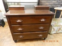 WALNUT 3 DRAWER VICTORIAN ERA CHEST