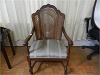 CARVED OAK ARM CHAIR AS IS