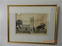 PEN / INK PICTURE BY CLARE BICE FRAME SIZE