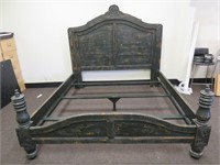 Solid Wood King Size Rustic Bed