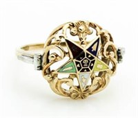 10kt Gold Vintage Eastern Star Ring