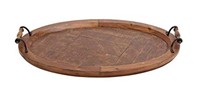 DECO 79 WOOD METAL TRAY 29 BY 4 INCH
