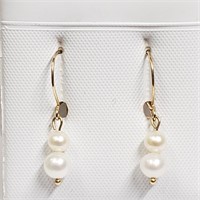 $160 14K Cultured Pearls Earrings