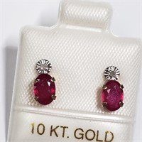 $480 14K Ruby  Diamond Earrings