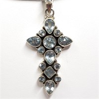 $300 S/Sil Aquamarine Necklace