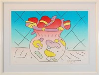 Peter Max "Red Vase" Signed